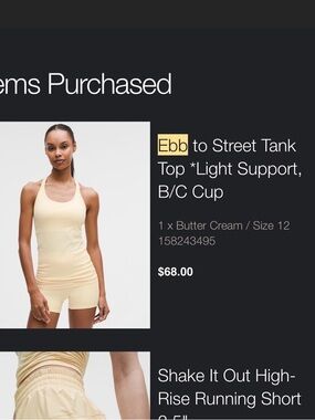 lululemon athletica Ebb to Street Tank Top - Butter Cream